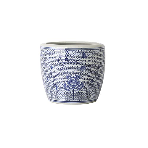 Porcelaine bleue et blanche : grand pot d'arbre intérieur pour salon