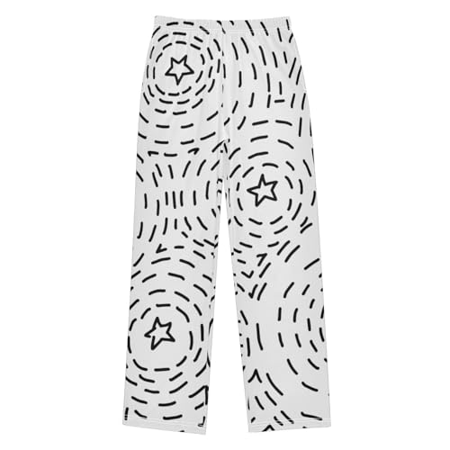 Boys' Pants Black Stars Sprinkle Circle Cartoon Long Bottoms Jogger Pants Elastic Waist Trousers with Pockets S-XL
