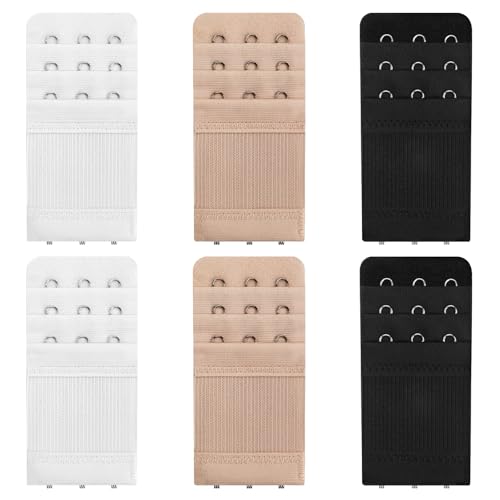 Image of 3Hooks Bra Extenders for Women, 6Pcs Adjustable Back Bra Strap Extender, Women's Elastic Comfortable Elastic Bra Strap Extenders for Plus Size