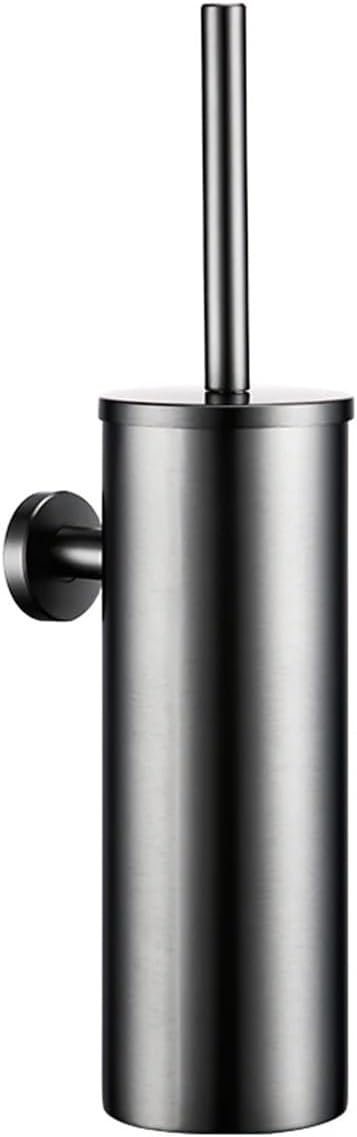 Toothbrush Holder, Black Toilet Brush Holder in Wall for Bathroom Set Modern Style 304 Stainless Steel Material No Dead Toilet Cleaning(Stainless Steel)