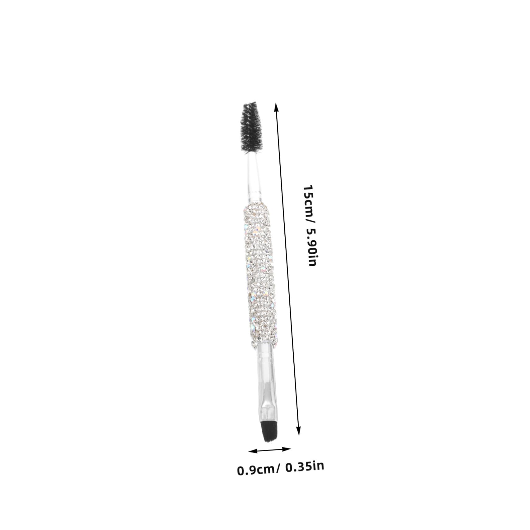 HONMEET Eyebrow and Eyelash Brush: Dual-ended with Rhinestone Handle Angled Flat Head for Precise Brow Shaping Portable and Easy to Clean