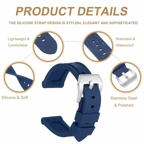Correa de reloj de silicona suave tipo H altamente flexible con cierre de acero 5