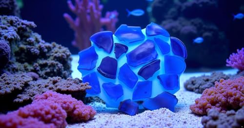 Image of Galapagos (05131 Aquarium Sea Glass, Deep Sea Blue, 4lb Bag