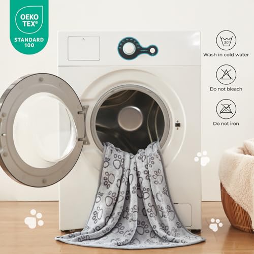 luciphia Hundedecke Katzendecken Waschbar Flauschig, 1 Pack 3 Decken Super Weich Fluffy, Kuscheldecke Fleece Haustier Decken für Hunde Katzen, Kann für Sofas, Autos, Betten, Liebe Pfote 40 * 60cm