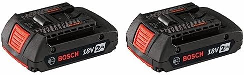 Bosch BAT612-2PK 18-volt Lithium-Ion 2.0 AH Slim Pack Battery with Digital Fuel Gauge, 2-Pack