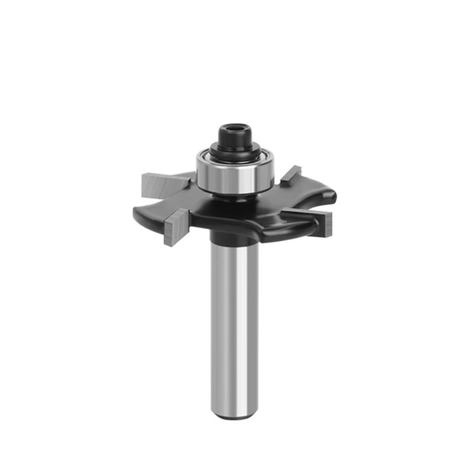 1pc 8mm Shank Four Blades T-Sloting Biscuit Joint Slot Cutter Jointing Slotting Router Bit Height Milling Woodworking(8X36.7X6mm)