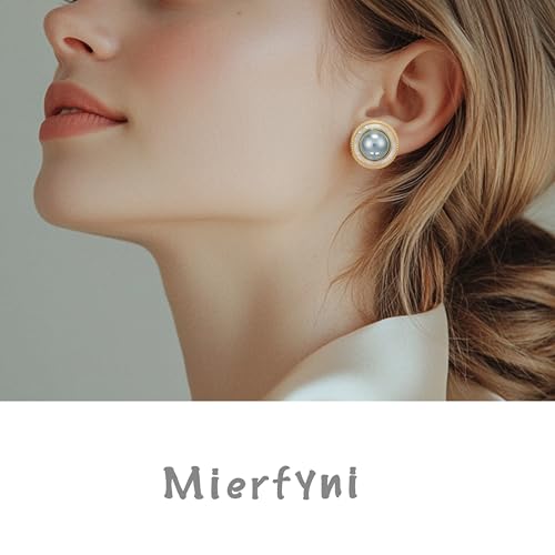 Big Pearl Stud Earrings for Women Faux Gold Large Pearl Earrings Studs3