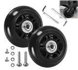 Gekufa Luggage Suitcase Replacement Wheels (76mm x 24mm) with ABEC 608zz Bearings, Inline Skate Wheels Repair Kit 1 Pair (76mm x 24mm)