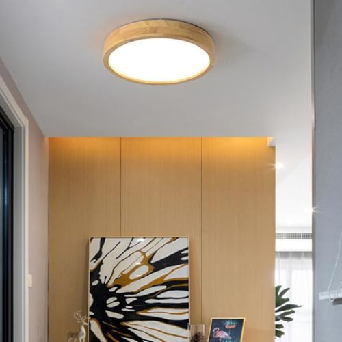 Plafonnier LED en bois à économie d'énergie avec télécommande - 3