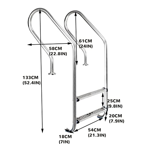 Escalera para piscina con base rápida y pasos antideslizantes miniatura 3