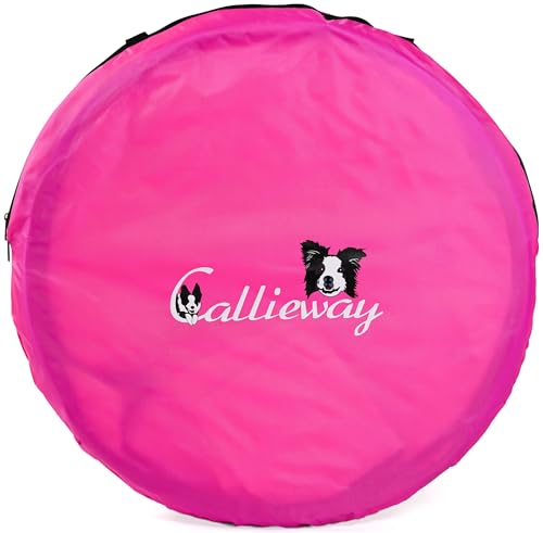 Callieway Hoopers Agility Barrel – Tonne/Fass für Hundetraining (Doppelpack, Blau) | Leicht, stabil & beschwerbar | Inkl. Transporttasche | Agility Parcours für Hunde | Fuchsia