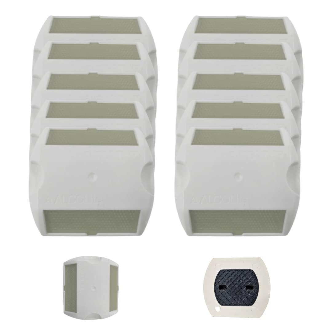 Conclood India Safetify Road Reflectors Studs Markers | Great Reflecting for Speed Bumps | Freeways & Driveways | Weatherproof Outdoor Driveway Marker | 10 Pieces | Colour White. (B0CZVGGH52) Amazon Price History, Amazon Price Tracker