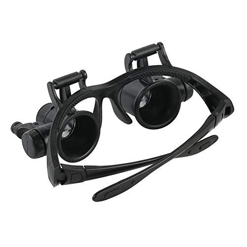 Lupa de reparación montada en la Cabeza, Diadema con luz LED, Gafas, Lupa de 2,5X, 4X, 6X, 8X, 10X, 15X, 20X y 25X, Lente óptica, Lupa de Vidrio para relojero y joyería.