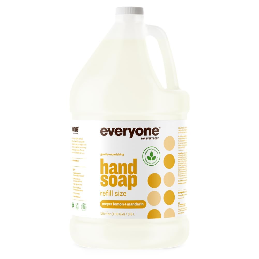 Everyone Liquid Hand Soap Refill 1 Gallon Meyer Lemon and Mandarin made with Essential Oils for kitchen and
