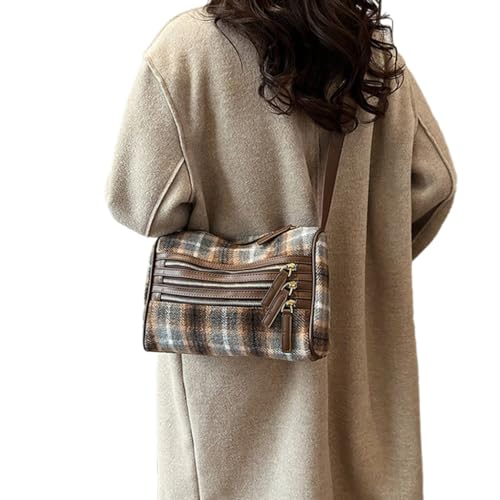 Modern Checkered Messenger Bag Crossbody Purse Handbag for the Chilly Months2