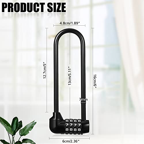 4 Digit Combination Padlock 6 Inch Heavy Duty Outdoor Waterproof Lock With Resettable Code Combo Lock Long Shackle Padlock Combination Locks For Outdoor Gates, Bicycles, Gym, School, Locker (2 Pieces) #TOP1