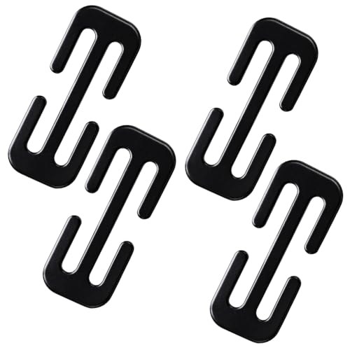 4-Pack Seatbelt Adjuster, Stainless Steel E-Clips for Seat Belt Adjustment and Strap Management, Secure Fit for Short People and Daily Commuters, Outdoor Equipment and Tactical Gear Organization