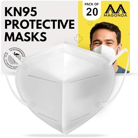 [20 PACK] 5-Ply Disposable Face Mask - Premium Material and Comfortable Fit for Safe and Effective Wear