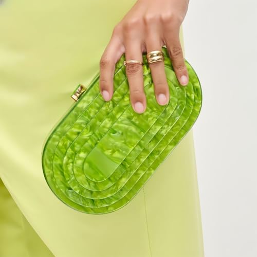 Image of Acrylic Bubble Bag Luxury Marble Clutch Evening Purses for Women Glitter Handbag for Wedding Party Prom