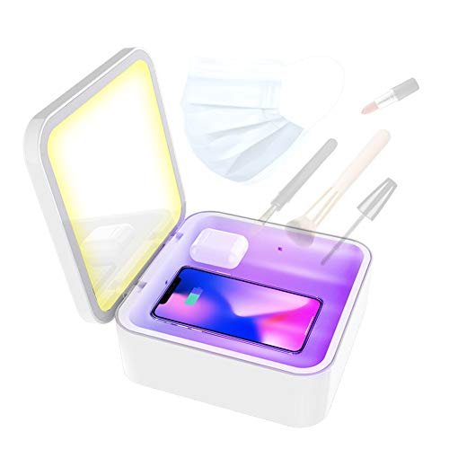 KIWEN Storage Box with Make-up Mirror & Wireless Charging for Family/Useful Gift for Friends