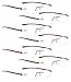 READING GLASSES 7 pack Small Lens Rimless Readers (Brown Arm)