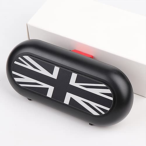 MANG JIANG Union Jack For Mini Cooper Universal Multifunction Car Interior Sun Visor Sunglasses Case Storage Bill Clip Eyewear Box Holder Organizer (Black)