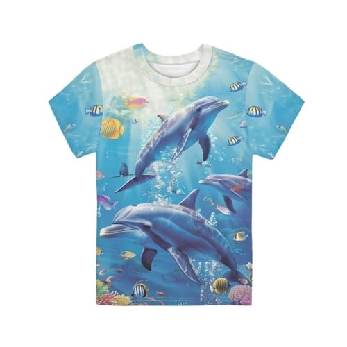 Image of Xhuibop Kids Tshirts Girls Boys 3-16 Years Summer Clothes for Teens Loose Fitting Tops