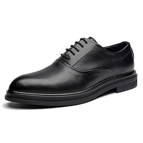 WMZQW Chaussure Homme Brogue, Chaussures de Ville à Lacets Oxford Derby Mariage Dressing Business d'affaires 38-46,Noir,42 Cover