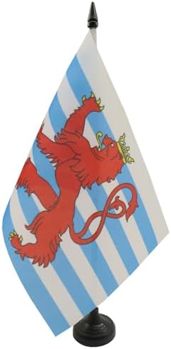BANDERA de MESA de LUXEMBURGO CON LEÓN 21x14cm - BANDERINA de DES...