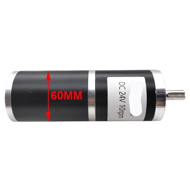 DC 12V and DC 24V Planetary Gear Motors Low Speed High Torque Diameter 60MM Adjustable Speed Reversible Low Speed 10 to 500RPM(24v 100rpm 11kgf.cm)
