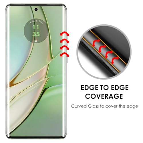 Image of SHILD Premium UV Tempered Glass Screen Protector for Moto Edge 50 Fusion 5G (6.7 Inch) - Full Adhesive, Curved Edge, HD Clarity, 9H Hardness, Fingerprint Compatible, Case Friendly - Pack of 1