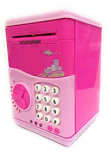Image of Cable World Money Safe ATM Kids Piggy Savings Bank with Electronic Lock Piggy Bank ATM with Password (Assorted Color) (Multi Design)