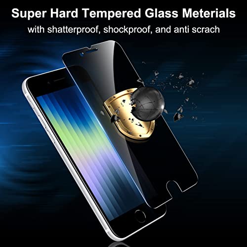 Ymhml [2 Pack Privacy Screen Protector For Iphone Se 2020 2Nd / 2022 3Rd Generation, Iphone 8, Iphone 7 /6S/6, 4.7 Inch, Anti-Spy Tempered Glass Film #TOP2