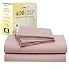 California Design Den Natural 100% Cotton Sheets Queen Size Set - 400 Thread Count Sateen, Deep Pocket Queen Bed Sheet Set with All Around Elastic, Soft, Cool and Durable Bedding - Pale Mauve