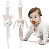 ✔Material orgánico natural - clip de chupete para bebés está hecho de 60% algodón orgánico y 40% fibra de bambú. No contiene bpa, no contiene pvc, no contiene cadmio, no contiene metales, no contiene ftalatos, no contiene látex, no contiene plomo.