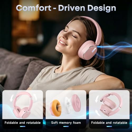 Image of Active Noise Cancelling Bluetooth Headphones, Over Ear Wireless Headphones