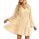 Material: este vestido está hecho de tela suave, cómoda y transpirable, ligera y agradable para la piel, úsalo para que estés libre todo el día.