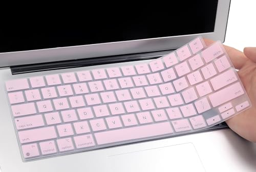 Keyboard Skin Compatible with MacBook Pro 14 & 16 M5 M4 M3 M2 A3434 A3112 A3185 A3401 A2918 A2992 A2779 A3427 A3403 A3186 A2991 A3428 A3429 MacBook Air 15.3 13.6 A3114 A2941 A3113 A2681 (Light Pink)