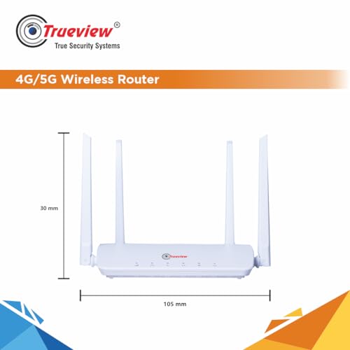 Trueview Wireless Router 4G Mobile Sim Based Router with Four Antenna, Output 4G/2.4Ghz, Plug and Play, Ideal for NVR, DVR, WiFi Camera,All 4G Sim... - Image 5