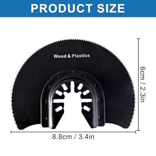 3 Pcs 88mm Oscillating Saw Blades, High Carbon Steel Half-Round Multi Tool Blades for Wood, Plastic, Drywall Compatible with Dewalt, Makita, Dremel, Fein, Ryobi, Multitool Accessories 2 3 Pcs 88mm Oscillating Saw Blades, High Carbon Steel Half-Round Multi Tool Blades for Wood, Plastic, Drywall Compatible with Dewalt, Makita, Dremel, Fein, Ryobi, Multitool Accessories - Image 2