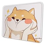 Kawaii Shiba Inu Mouse Pad Gaming Mouse Pad Non-Slip Rubber Base with Stitched Edge Computer Pc...