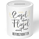 JUNIWORDS Spardose Sparbüchse, Engel ohne Flügel nennt Man Reitinstruktor (5179967)