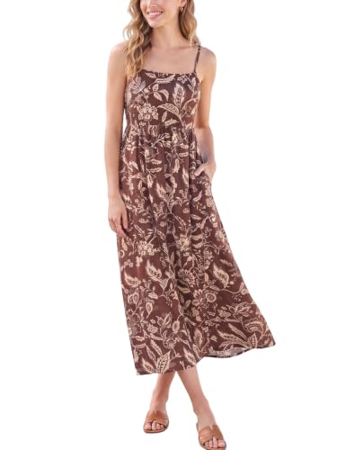 Image of Women's Classy Sleeveless Lemon Print Maxi RIC Rac Dress