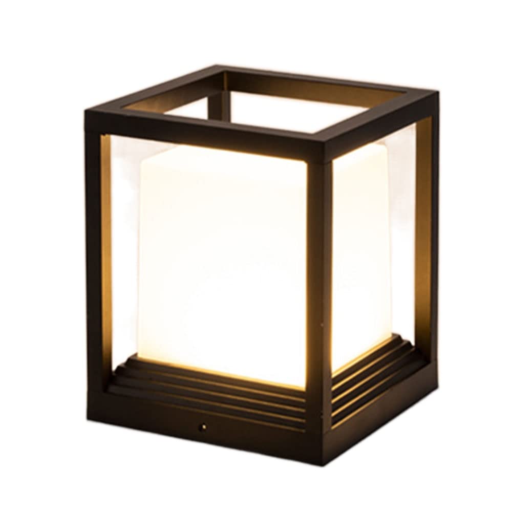 KLerDH Solar Lights, Pillar Light Exterior LHead for Courtyard Terrace Driveway(22cm)