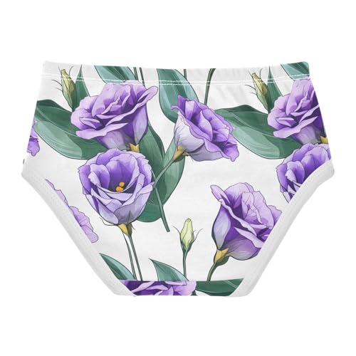 Joisal Chic Flowers White Purple Toddler Underwear Floral 2t Cotton Girl Panties Cute Cartoon Briefs Girls Undies2