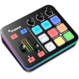 MAONO Gaming Audio Podcast Mixer, Streaming RGB PC Mixer with XLR Microphone...