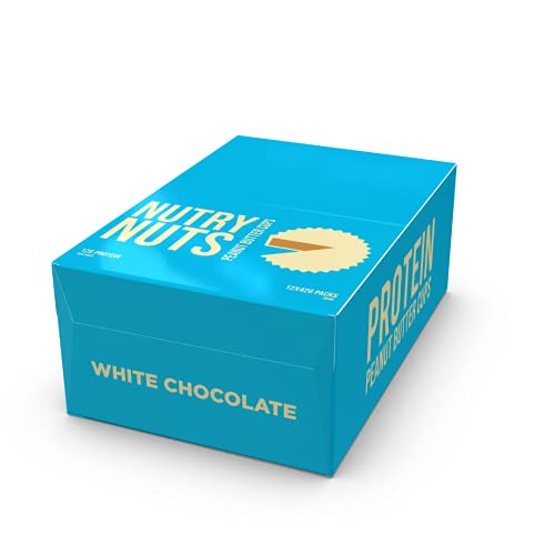 Nutry Nuts Peanut Butter Cups Protein White Chocolate, Low Sugar, Gluten Free, 42 g, 12 Count