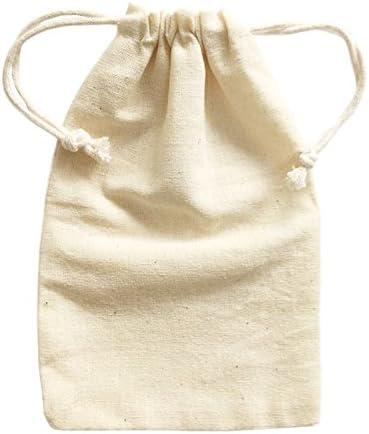 Doutop Small Cotton Drawstring Bags Natural Muslin Bag 6 Pack for Christmas Jewel Gifts Festival Toys Storage Decorating Bag 10x15cm