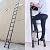 10.5ft Telescopic Folding Ladder Extension Aluminum 3.2m Black Straight Ladder with 2 Roof Hooks Attic Telescoping Ladder Portable Foldable Anti-Slip Multi-Purpose EN131 Safe Standard MAX Load 330LB …