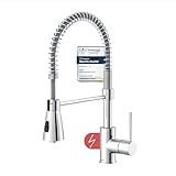 Lenz NIEDERDRUCK Küchenarmatur KALANI² in Chrom – Flexible Geschirrbrause mit 2 Strahlarten – Nickelfreie Wasserwege – Für drucklose Untertischgeräte oder Boiler – Höhe 46 cm – 46070402